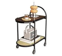 DXYDZSWD Table d'appoint de canapé, Table d'angle à Double Couche, Chariot Mobile avec accoudoirs, étagère latérale de canapé en Verre trempé, Table de Rangement d'appoint for Repas(A)