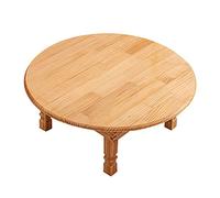 DXYDZSWD Table ronde pliante en bois massif coréen, table de salle à manger, table d'étude, table basse, table Kang pour tatami/baie vitrée/salon de thé (80 cm)
