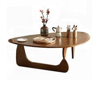 DXYDZSWD Tables basses modernes du milieu du siècle, table centrale pour salon, table basse triangulaire en bois massif avec base en bois irrégulière (A, 110 x 40 cm)