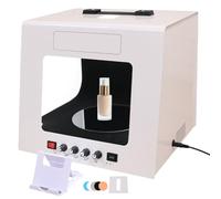DXYQXL Boîte à lumière pour photographie, éclairage 4 côtés, luminosité et vitesse réglables, plateau tournant, mini studio pour bijoux, cosmétiques et travaux manuels
