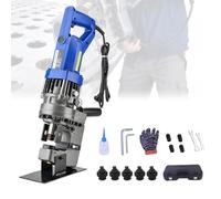 DXYQXL Perforatrice hydraulique électrique - Perforatrice en métal, acier, fer, cuivre et plaques d'aluminium avec 5 jeux de poinçon/matrice