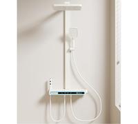 DXYQXL Système de douche thermostatique, ensemble de douche mural économiseur d'eau avec douche de tête de 30 cm, douchette à main, pulvérisateur de bidet spa et sortie cascade