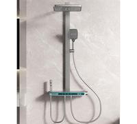 DXYQXL Système de douche thermostatique, ensemble de douche mural économiseur d'eau avec douche de tête de 30 cm, douchette à main, pulvérisateur de bidet spa et sortie cascade