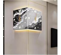 Dxysyldrun Gris,12in,Horloge Murale d'angle Double Face, Lumière LED À Économie D'Énergie, Peinture Murale Illuminée avec Télécommande, Horloge Murale Décorative De Salon Moderne