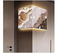 Dxysyldrun Jaune,14in,Horloge Murale d'angle Double Face, Lumière LED À Économie D'Énergie, Peinture Murale Illuminée avec Télécommande, Horloge Murale Décorative De Salon Moderne