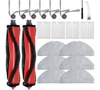 Dxyue Lot de 20 pièces de rechange compatibles avec aspirateur robot Roborock Q7 M5/Q7 M5+/Q7 L5, 2 brosses principales, 6 brosses latérales, 4 filtres HAPE, 6 tampons de serpillère, 2 outils