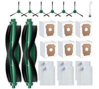 Dxyue Lot de 21 pièces de rechange pour aspirateur robot iRobot Roomba 104 Combo/105 Vac/105 Combo/105 Combo+/ Vac 2/(Q0520/Q052), 2 brosses à rouleaux, 6 filtres, 6 sacs à poussière, 6 brosses