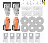 Dxyue Lot de 26 pièces de rechange pour aspirateur robot DJI ROMO S/ROMO A/ROMO P, le kit d'accessoires comprend 2 brosses principales, 6 sacs à poussière, 6 tampons de serpillère, 4 filtres, 6