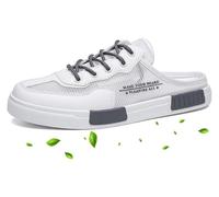 DXZXDJIU Chaussons Mocassins Respirants d'été for Hommes - Sandales de Sport Confortables à Bout fermé for la Plage et Les Loisirs(Grey,45)