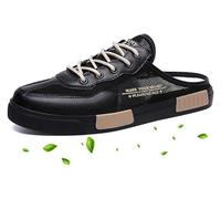 DXZXDJIU Chaussons Mocassins Respirants d'été for Hommes - Sandales de Sport Confortables à Bout fermé for la Plage et Les Loisirs(Black,42)