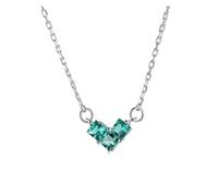 DXZXDJIU Collier avec Pendentif cœur en Argent Sterling 925 for Femme | Cadeau de Saint-Valentin | Collier en Cristal | Cadeau d'anniversaire for Elle