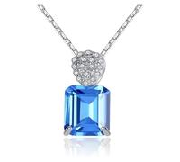 DXZXDJIU Collier avec Pendentif en Cristal et Argent Sterling 925 for Femme - Bijoux élégants emballés dans Un Emballage Cadeau(Blue1)