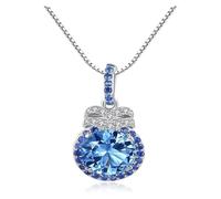 DXZXDJIU Collier avec Pendentif en Cristal et Argent Sterling 925 for Femme - Bijoux élégants emballés dans Un Emballage Cadeau(Blue2)