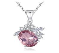 DXZXDJIU Collier avec Pierre de Naissance en Cristal for Femmes et Filles-Bijou en Argent Sterling