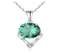 DXZXDJIU Collier élégant avec Pendentif en Cristal et Pierre de Naissance for Femme for Toutes Les Occasions(Green)