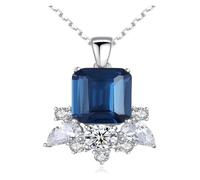 DXZXDJIU Collier en Argent Sterling avec Pierre de Naissance-Bijou en Cristal élégant, Cadeau for Femmes et Filles