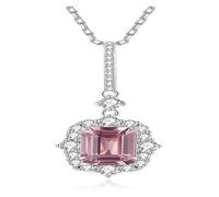 DXZXDJIU Collier en Argent Sterling avec Pierre de Naissance en Cristal for Femmes et Filles