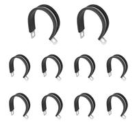 DXZXDJIU Colliers de Serrage en Acier Inoxydable, 10 pièces - Clips en R doublés de Caoutchouc for la Fixation des tuyaux, Tubes et câbles(34)
