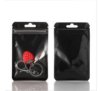 DXZXDJIU Lot de 100 sachets hermétiques en Mylar avec Fermeture à glissière, en Aluminium métallique, avec Face Avant Transparente, for l'emballage de Bonbons(Black,6x10cm)