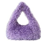 DXZXDJIU Petit Sac fourre-Tout de Luxe en Fausse Fourrure for Femme | Sac à Main en Peluche | Sac d'hiver for Tous Les Jours(Purple)