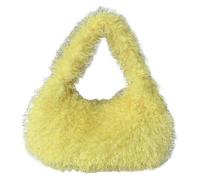 DXZXDJIU Petit Sac fourre-Tout de Luxe en Fausse Fourrure for Femme | Sac à Main en Peluche | Sac d'hiver for Tous Les Jours(Yellow)