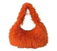 DXZXDJIU Petit Sac fourre-Tout de Luxe en Fausse Fourrure for Femme | Sac à Main en Peluche | Sac d'hiver for Tous Les Jours(Orange)