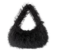 DXZXDJIU Petit Sac fourre-Tout de Luxe en Fausse Fourrure for Femme | Sac à Main en Peluche | Sac d'hiver for Tous Les Jours(Black)