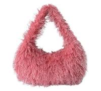 DXZXDJIU Petit Sac fourre-Tout de Luxe en Fausse Fourrure for Femme | Sac à Main en Peluche | Sac d'hiver for Tous Les Jours(Pink)