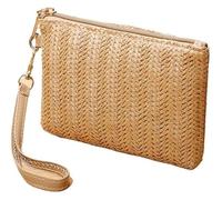 DXZXDJIU Pochette-Pochette Tendance en Paille tissée for Femme - Portefeuille de Plage d'été for Un Usage Quotidien(Coffee)