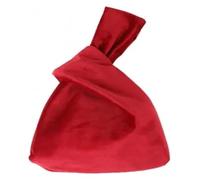 DXZXDJIU Sac à Main en Velours Doux de Style Japonais for Femme | Trousse de Maquillage décontractée à nœuds de Couleur Unie | Petit Rangement Tendance for espèces et Cartes(Red)
