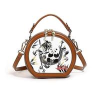 DXZXDJIU Sac à Main for Femme de Style Chinois Tendance | Motif brodé Simple | Petit Sac Rond spécialement conçu