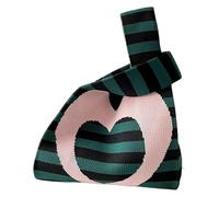 DXZXDJIU Sac à Main tricoté Fait Main à Rayures Minimaliste Love - Mini Sac fourre-Tout à nœud for Femme, idéal for Les étudiantes et Les Courses réutilisables(Pink)