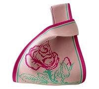 DXZXDJIU Sac fourre-Tout réutilisable Fait Main | Sac à Main élégant en Tricot for Le Shopping et Le Quotidien(Rose)
