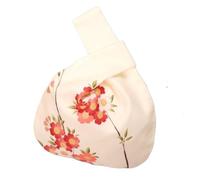 DXZXDJIU Sac fourre-Tout Vintage Fait Main for Femme avec nœud - Mini Sac fourre-Tout Portable à imprimé Floral - Sac Seau Grande capacité for téléphone(Orange)