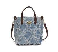 DXZXDJIU Sac Seau texturé Niche Design for Femme - Sac à Main bandoulière en Denim élégant for téléphone Portable(Light Blue)