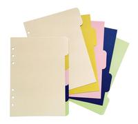 DY.2ten 10 Feuilles Intercalaires Classeur A5, 6 Trous, Séparateurs Registre，5 Couleurs, Index Format pour Classeurs à Anneaux et Planificateurs