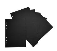 DY.2ten 10 Feuilles Intercalaires Classeur A5, 6 Trous, Séparateurs Registre，Page d'Index en Papier Épais Noir, Index Format pour Classeurs à Anneaux et Planificateurs