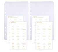 DY.2ten 10 feuilles Transparent Intercalaires en Plastique,Pour Classeur A5, Séparateurs Planificateur 6 trous, Onglet de Page d'index pour le Carnet de Notes，Avec stickers