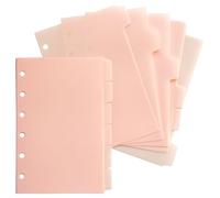 DY.2ten 12 feuilles Intercalaires A7 Plastique, Pour Mini Classeur, Séparateurs Planificateur 6 Trous pour Planificateur de Carnet(Couleur Rose,12.6 x 8.1cm)