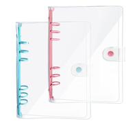 DY.2ten 2 Pièces Classeur A5 PVC Souple avec 6 Anneaux, Couverture de Reliure à Anneaux pour Carnet de Notes, Transparent Rechargeable Format A5 Standard avec 6 Trous Classeurs à Anneaux Étanche