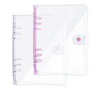 DY.2ten 2 Pièces Classeur A5 PVC Souple avec 6 Anneaux, Couverture de Reliure à Anneaux pour Carnet de Notes, Transparent Rechargeable Format A5 Standard avec 6 Trous Classeurs à Anneaux Étanche