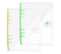 DY.2ten 2 Pièces Classeur A5 PVC Souple avec 6 Anneaux, Couverture de Reliure à Anneaux pour Carnet de Notes, Transparent Rechargeable Format A5 Standard avec 6 Trous Classeurs à Anneaux Étanche