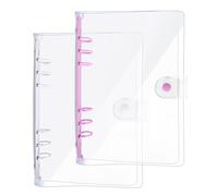 DY.2ten 2 Pièces Classeur A6 PVC Souple avec 6 Anneaux, Couverture de Reliure à Anneaux pour Carnet de Notes, Transparent Rechargeable Format A6 Standard avec 6 Trous Classeurs à Anneaux Étanche