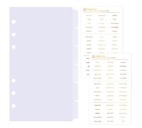 DY.2ten 6 feuilles Transparent Intercalaires A6 Plastique,Pour Classeur A6 6 Anneaux,Séparateurs A6 Planificateur,Séparateur Onglet de Page d'index pour le Carnet de Notes(17cm x 9.4cm)