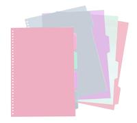 DY.2ten 8 Feuilles Intercalaires en Plastique, Intercalaires Classeur A4，Séparateurs Planificateur 30 trous, Index Format pour École Bureau Classeur Organisation Documents(29,8 x 21,2 cm, Coloré)