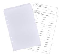 DY.2ten Blanc Intercalaires en Plastique,Pour Classeur A5, Séparateurs Planificateur 6 trous, Onglet de Page d'index pour le Carnet de Notes，Avec stickers