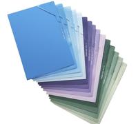 DY.2ten Chemises en Plastique A4 pour Documents, Bords Fermés Anti-perte, Mate Semi-Transparente, PP, Couleurs Dégradées, Lot de 15