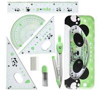 DY.2ten Ensemble de Géométrie,Kit Geometrie Compas, Règles, rapporteur d'angle, pour étudiants,7 Pièces,Idéal pour Une Utilisation à l'École ，fourniture scolaire