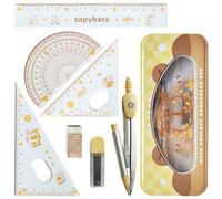 DY.2ten Ensemble de Géométrie,Kit Geometrie Compas, Règles, rapporteur d'angle, pour étudiants,7 Pièces,Idéal pour Une Utilisation à l'École ，fourniture scolaire