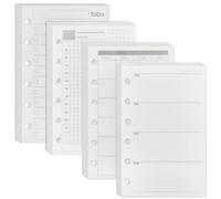 DY.2ten Feuilles de recharge A7 Lot de 4, Plan Journalier Hebdomadaire Mensuel & Liste de tâches Sans Date, Inserts Agenda Perforés 6 Trous, 180 Feuilles/360 Pages 100g/m², Feuilles pour Classeur